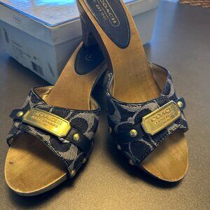 Coach Sandals Heels Blue